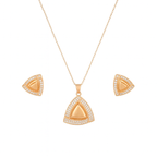 nilu's collection Rose Gold-Plated Geometric Pendant & Stud Earrings Set for Women | gift for her | gift for women & girl
