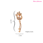 Rose Gold Plated Long Earrings, American Diamond Studded Lightweight Danglers Drop Earrings for Women and Girls (peacock)