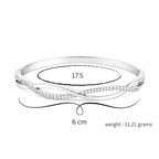 Nilu's Collection Silver Plated Kada Bracelet with American Diamond for Women And Girls