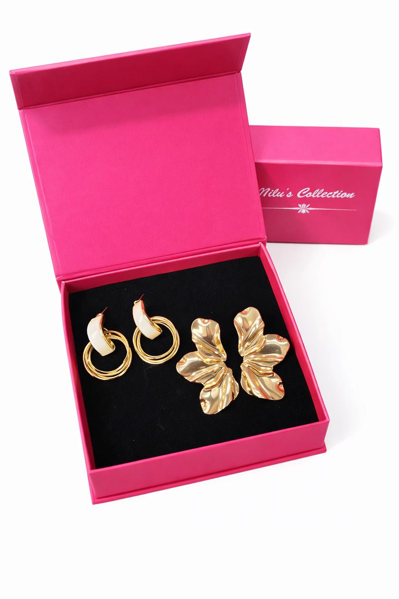 Gift Gold Plated Earrings Set For Women And Girls
