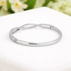 Nilu's Collection Silver Plated Kada Bracelet with American Diamond for Women And Girls