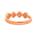 Rose Gold Plated | American Diamond Studded | Adjustable | Finger Ring for Women and Girls, Style 12