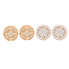 Nilu's Collection Rose Gold Circular Stud Earrings Set with American Diamond For Women & Girls