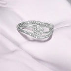 Silver Plated | Adjustable| American Diamond Studded | Finger Ring for Women and Girls, Style 1
