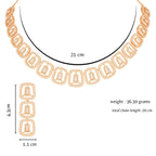 Nilu’s Collection Rose Gold Plated American Diamond Necklace & Earrings Set For Women And Girls | Anti-Tranish | Anti Allergy | Latest Fashion Jewellery Accessories for Girls | Minimal Jewelry | Ideal for Gifting
