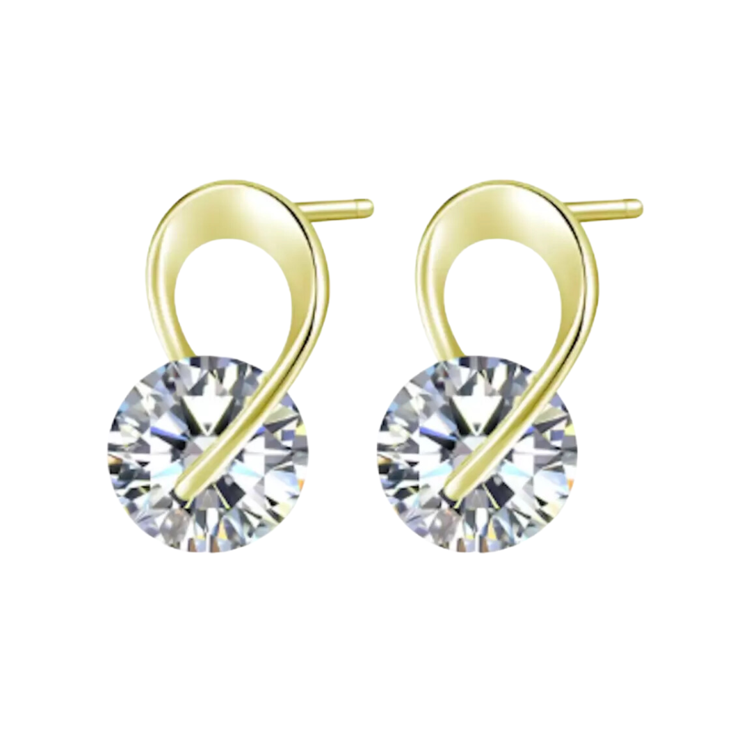 Trendy Gold Plated Zircon Stone Earring for Girls & Women