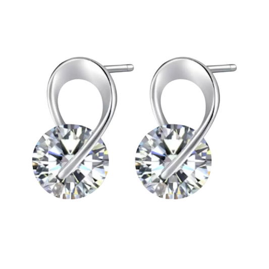 Trendy Silver Plated Zircon Stone Earring for Girls & Women