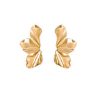 Nilu's Collection Gold Plated Leaf Pattern Earrings for Women & Girls