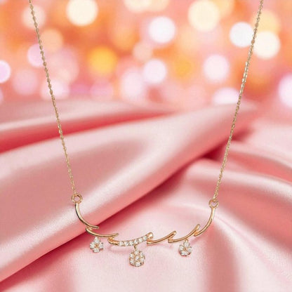 Nilu's Collection Rose Gold Plated American Diamond Floral Pendant Necklace for Women and Girls | Anti-Tranish | Anti-Allergy | Office wear |Party Wear