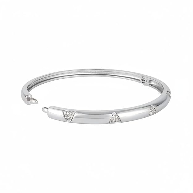 Nilu's Collection Silver Plated Kada Bracelet For Women And Girls