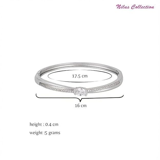 Nilu's Collection Silver Plated Kada Bracelet For Women And Girls