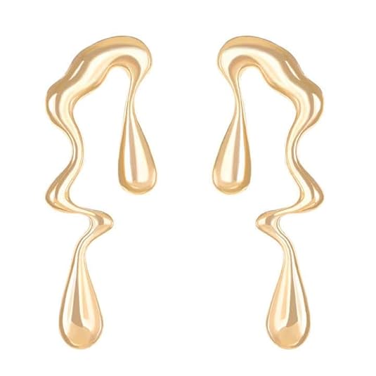 Abstract Drip Design Earrings in Gold Trendy and Modern Look|gifts for her | gifts for girls and womens