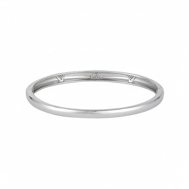 Nilu's Collection Silver Plated Kada Bracelet For Women And Girls