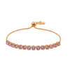 Nilu's Collection Rose Gold Plated Adjustable Bracelet With  American Diamond For Women & Girls | Anti- Tarnish | Anti- Allergy |Daily Wear ( Light Pink )