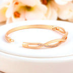 Nilu's Collection Rose Gold Plated Kada Bracelet with American Diamonds For Women And Girls | Anti-Tarnish | Anti- Allergy |