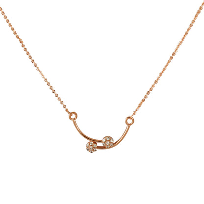 American Diamond Rose Gold Plated Designer Pendant with Chain for Girls