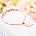 Nilu's Collection Rose Gold Plated Adjustable Bracelet With American Diamond For Women And Girls | Anti-Tranish | Anti-Allergy | Office Wear