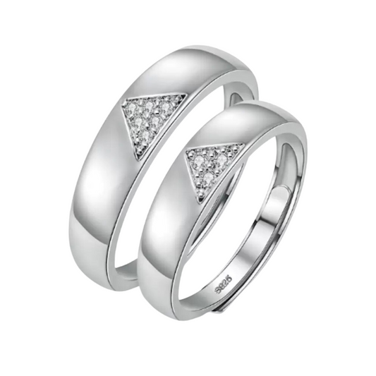 Nilu's Collection 925 Sterling Silver Plated Romantic Couple Ring For Men and Women