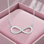 Nilu's Collection Silver Plated Infinity Pendent With Heart Shape Bracelet Set For Women & Girls
