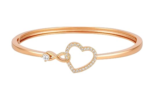 Rose Gold Infinity Heart Shape kada with Love Bracelet for Women & girls | Sleek Finish |Office Wear |  Minimalist Appeal