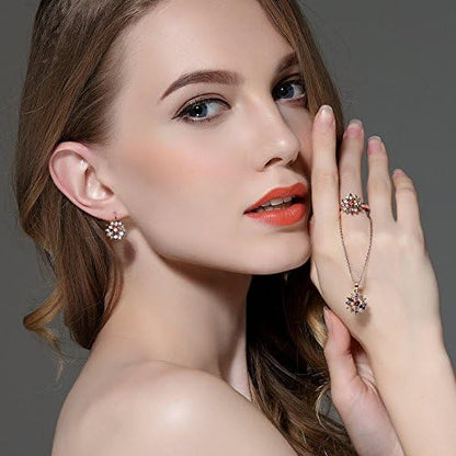 Flower Stud Hoop Earrings for Women, Zircon Embellished Flower Earrings, Gifts for Women and Girls