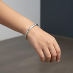 Nilu's Collection Silver Plated Kada Bracelet For Women And Girls