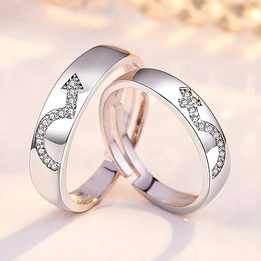 925 Sterling Silver Plated Romantic Imperial Couple Ring | Gift, Love, Wedding, Engagement