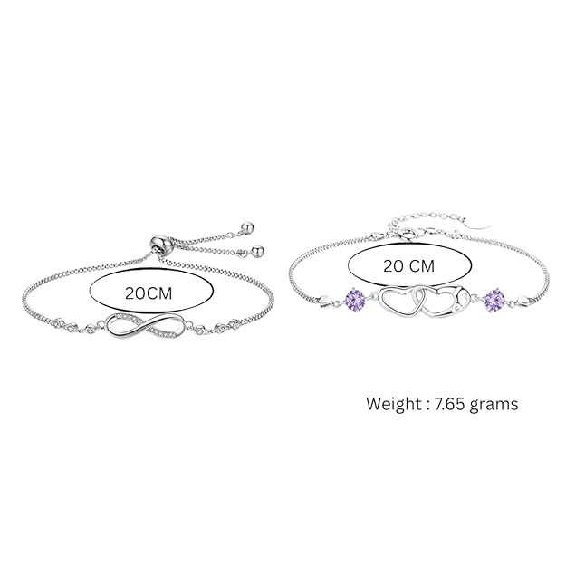 Nilu's Collection Silver Plated Bracelet Set For Women And Girls | Anti-Tarnish | Anti- Allergy | Office Wear