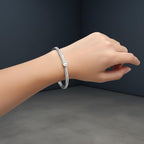 Nilu's Collection Silver Plated Kada Bracelet For Women And Girls