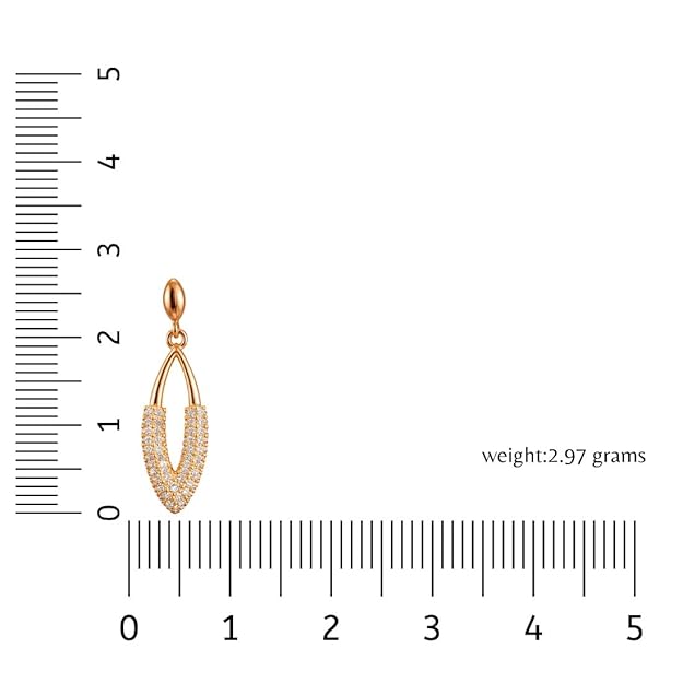 Nilu's Collection Rose Gold Plated American Diamond Drop Earrings for Women And Girls
