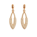 Nilu's Collection Rose Gold Plated American Diamond Drop Earrings for Women And Girls