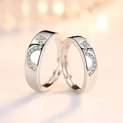 925 Sterling Silver Plated Romantic Imperial Couple Ring | Gift, Love, Wedding, Engagement