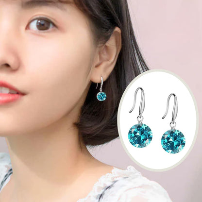 Enchanting Light Weight Cubic Zircon Crystal Drop Earrings for Women and Girls, for Daily Use, Office Use (Green, Pink & Silver)