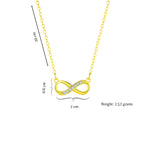 Nilu's Collection Gold Plated Infinity Pendant Necklace with American Diamond Stones For Women And Girls | Anti-Tarnish| Lightweight | Anti- Allergy | Office Wear