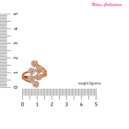 Rose Gold Plated | Adjustable | American Diamond Studded | Finger Ring for Women and Girls, Style 8