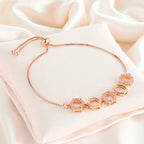 Nilu's Collection Rose Gold Plated Hexagon Shape with American Diamond Adjustable Bracelet for Women and Girls | Anti- Tranish | Anti -Allergy | Office Wear