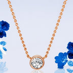 American Diamond Rose Gold Plated Pendant Necklace Set for Girls and Women