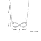 Nilu's Collection Silver Plated Infinity Pendant Necklace with American Diamond Stones For Women & Girls | Anti - Tarnish | Anti-Allergy |Office Wear