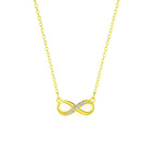 Nilu's Collection Gold Plated Infinity Pendant Necklace with American Diamond Stones For Women And Girls | Anti-Tarnish| Lightweight | Anti- Allergy | Office Wear