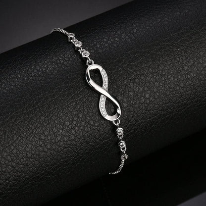 925 Sterling Silver Plated Adjustable Charm Bracelet for Women and Girls