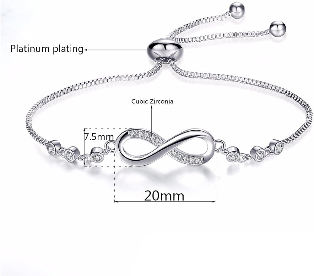 Adjustable Charm Bracelets for Women White Gold Plated Jewelry Bracele