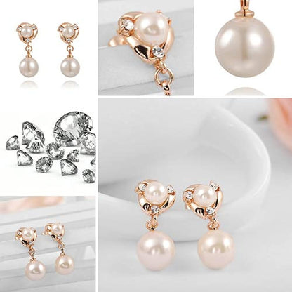 Luxury fashion wild high-quality imitation Rhinestones imitation pearl jewellery long earrings for women Pearl Alloy Drops & Danglers