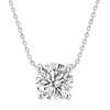 Nilu's Collection Silver Plated Pendant Necklace With Round Cut Solitaire American Diamond For Women And Girls | Anti-Tarnish | Anti-Allergy | Office Wear | Gifting