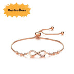 Infility Love Rose Gold Plated Adjustable Charm Bracelet for Women and Girls| Valentine Gift
