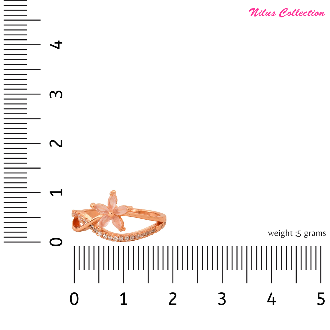 Rose Gold Plated | American Diamond Studded | Adjustable | Finger Ring for Women and Girls, Style 18