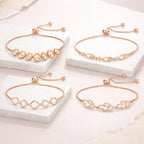 Bracelet 4Love Value Set For Women And Girls| Rose gold Plated with Ad stone