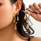 Abstract Drip Design Earrings in Gold Trendy and Modern Look|gifts for her | gifts for girls and womens