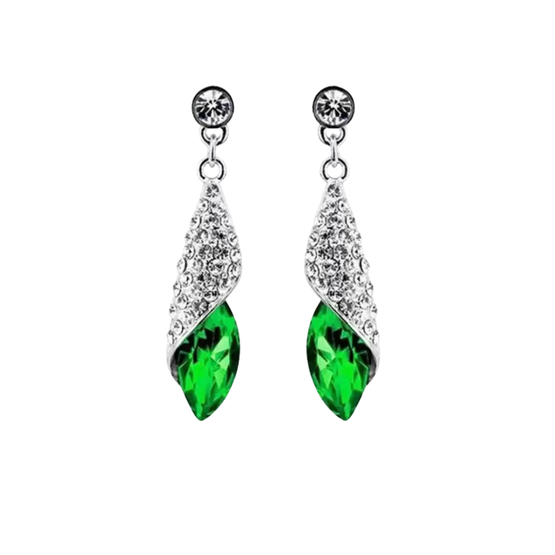 Silver Plated Water Drop Austrian Crystal Drop Earrings for Women and Girls