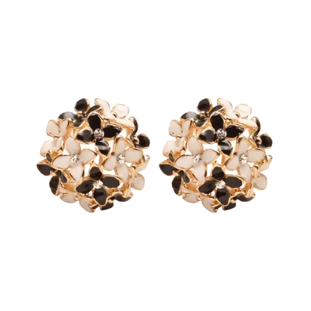 Crystal Four Leaf Clover Stud Earrings, Copper Tops Earrings for Women and Girls