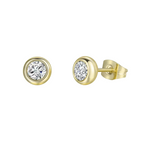 Daily Wear Gold Plated White Zircon Stud Earrings For Girls and Women